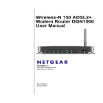 Wireless-N 150 ADSL2+ Modem Router DGN1000 User Manual
