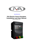 JVA Electric Fence Energiser Installation and User Manual