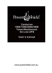 PowerShield Centurion 1G 1-3KVA Tower Rack User Manual