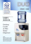 Desktop Cooler & Filter Water Dispenser USER'S MANUAL