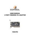 USER MANUAL 4 PORT FIREWIRE PCI ADAPTER 1394