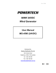 MG4590 500W Wind Generator User Manual Rev110906