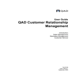QAD Customer Relationship Management User Guide