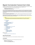 Magento Test Automation Framework User's Guide
