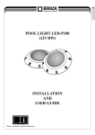 POOL LIGHT LED-P100 (12V/8W) INSTALLATION AND USER GUIDE