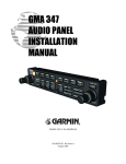 GMA 347 AUDIO PANEL INSTALLATION MANUAL