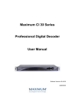 Maximum CI 30 Series Professional Digital Decoder User Manual