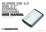 Hi-Speed USB 2.0 SATA 2.5” exTernAl encloSUre USer MAnUAl