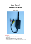 User Manual WIFI AVIN FOR FPV - Radio