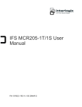 IFS MCR205-1T/1S User Manual