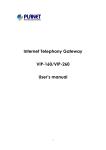 Internet Telephony Gateway VIP-160/VIP-260 User's manual