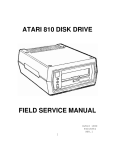 ATARI 810 DISK DRIVE FIELD SERVICE MANUAL