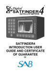 SATFINDER4 INTRODUCTION USER GUIDE AND CERTIFICATE