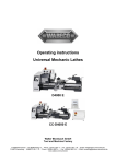 Operating instructions Universal Mechanic Lathes
