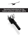Operating instructions for the medium pressure calibrator (MPX)