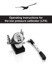 Operating instructions for the low pressure calibrator (LPX)