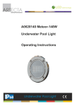 A0620140 Meteor-140W Underwater Pool Light Operating Instructions