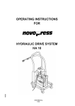 OPERATING INSTRUCTIONS FOR HYDRAULIC