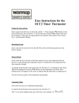 Operating Instructions for the OCC2 Timer Thermostat