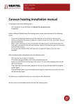 Caravan heating Installation manual