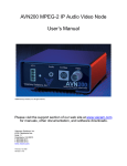 AVN200 MPEG-2 IP Audio Video Node User's Manual