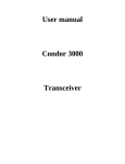 User manual Condor 3000 Transceiver