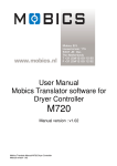 User Manual Mobics Translator software for Dryer Controller