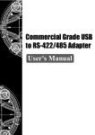 Commercial Grade USB to RS-422/485 Adapter User's Manual