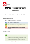 IXP20 Touch Screen User Manual