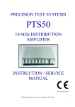 PRECISION TEST SYSTEMS PTS50 Instruction & Service