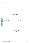 JobGate Online Internship and Job Placement User's guide