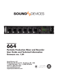 Sound Devices 664 - User Guide and Technical Information