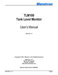 TLM100 Tank Level Monitor User's Manual