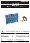 SPENCER 202 Electronic pulmonary ventilator User's Manual