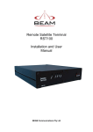 Remote Satellite Terminal RST100 Installation and User Manual