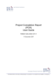 Project Completion Report (PCR) User Guide