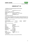 USER GUIDE GREENFLOC&reg; 120