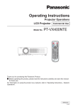 Operating Instructions Model No. PT