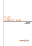 ONE400 Installation Manual