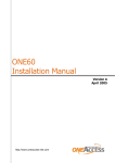 ONE60 Installation Manual