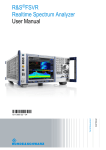 R&S FSVR Realtime Spectrum Analyzer User Manual