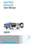 R&S RSC Attenuator - User Manual