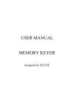 USER MANUAL MEMORY KEYER