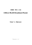 IEEE 802.11b X-Micro WLAN Broadband Router User's Manual