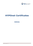 User manual - HYPOnet certificates - HYPO ALPE-ADRIA