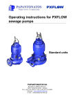 Operating instructions for PXFLOW sewage pumps
