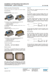 Installation and Operating Instructions for