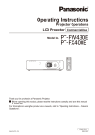 Operating Instructions PT-FX400E
