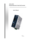 JetCon 2301 Industrial Ethernet to Fiber Rail Converter User's Manual