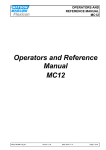 Operators and Reference Manual MC12